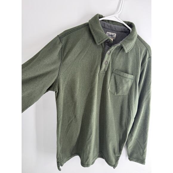 LL Bean Shirt Collared Pocket Men’s Pullover Green Long Sleeve Size M Tall - Picture 2 of 6